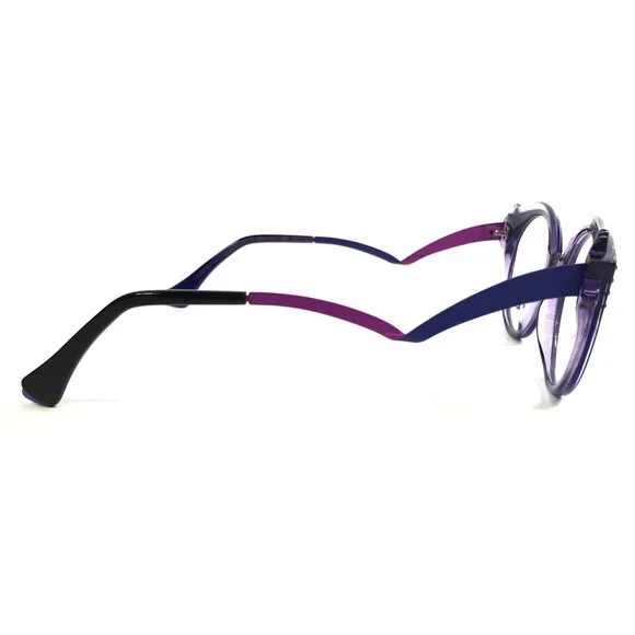 BOZ Eyeglasses Frames EDITH 0070 Black Noir Purple with Stone Amethyst 48-20-140 - Picture 4 of 11